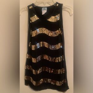 Chic Kids Formal Dress with Black and Gold Sequins